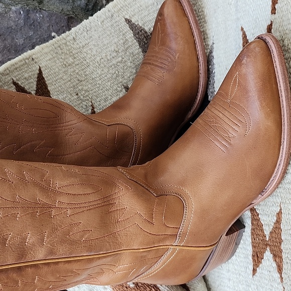 BLACK STAR LEATHER WESTERN KNEE HIGH BOOTS - Picture 13 of 15